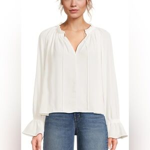 Madewell Women's Nayla Boho Long Sleeve Tie Top